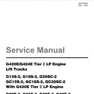 daewoo g420e, g424e tier lp engine lift trucks forklift service manuals