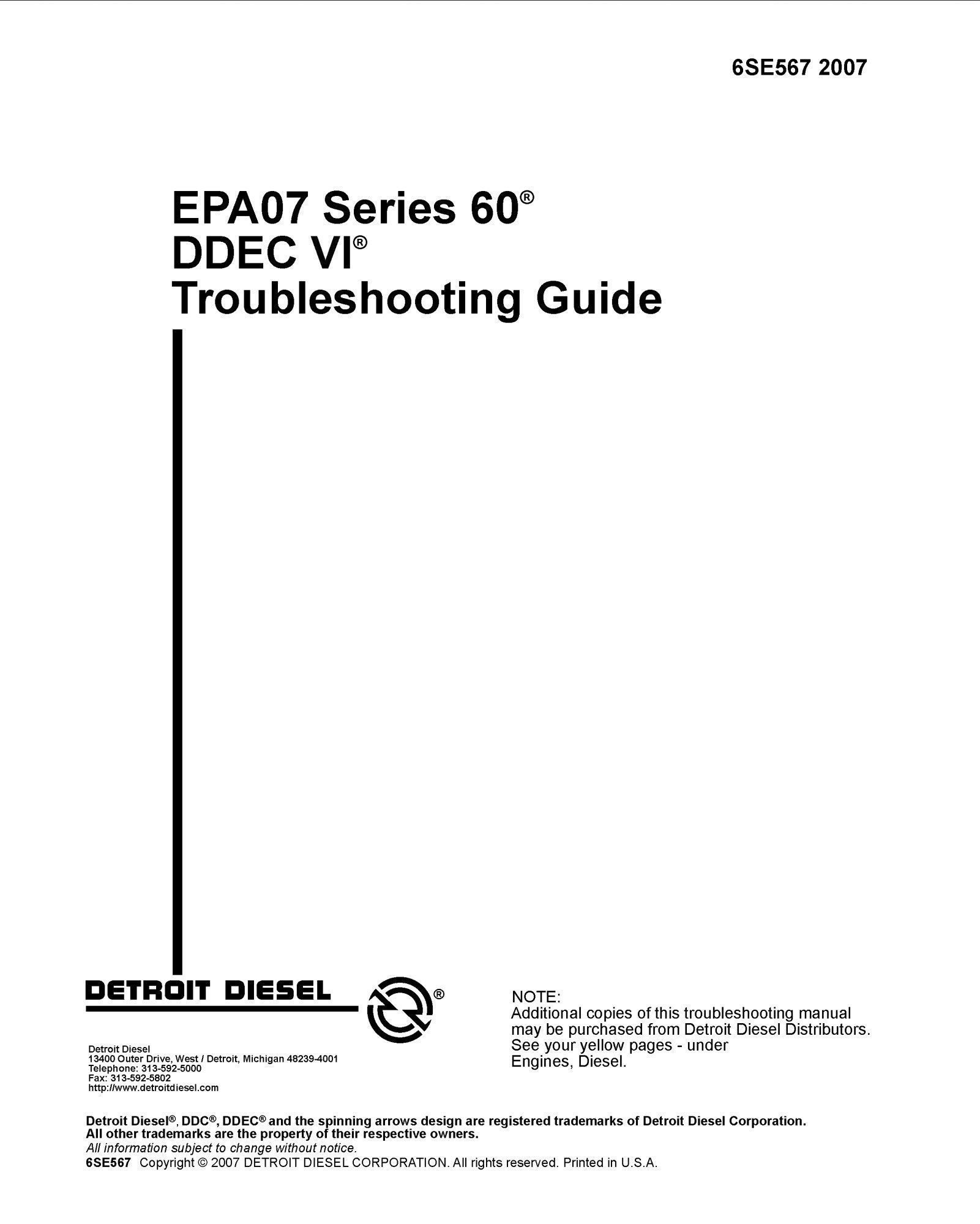 detroit diesel serie 60 ddec vi – troubleshooting guide
