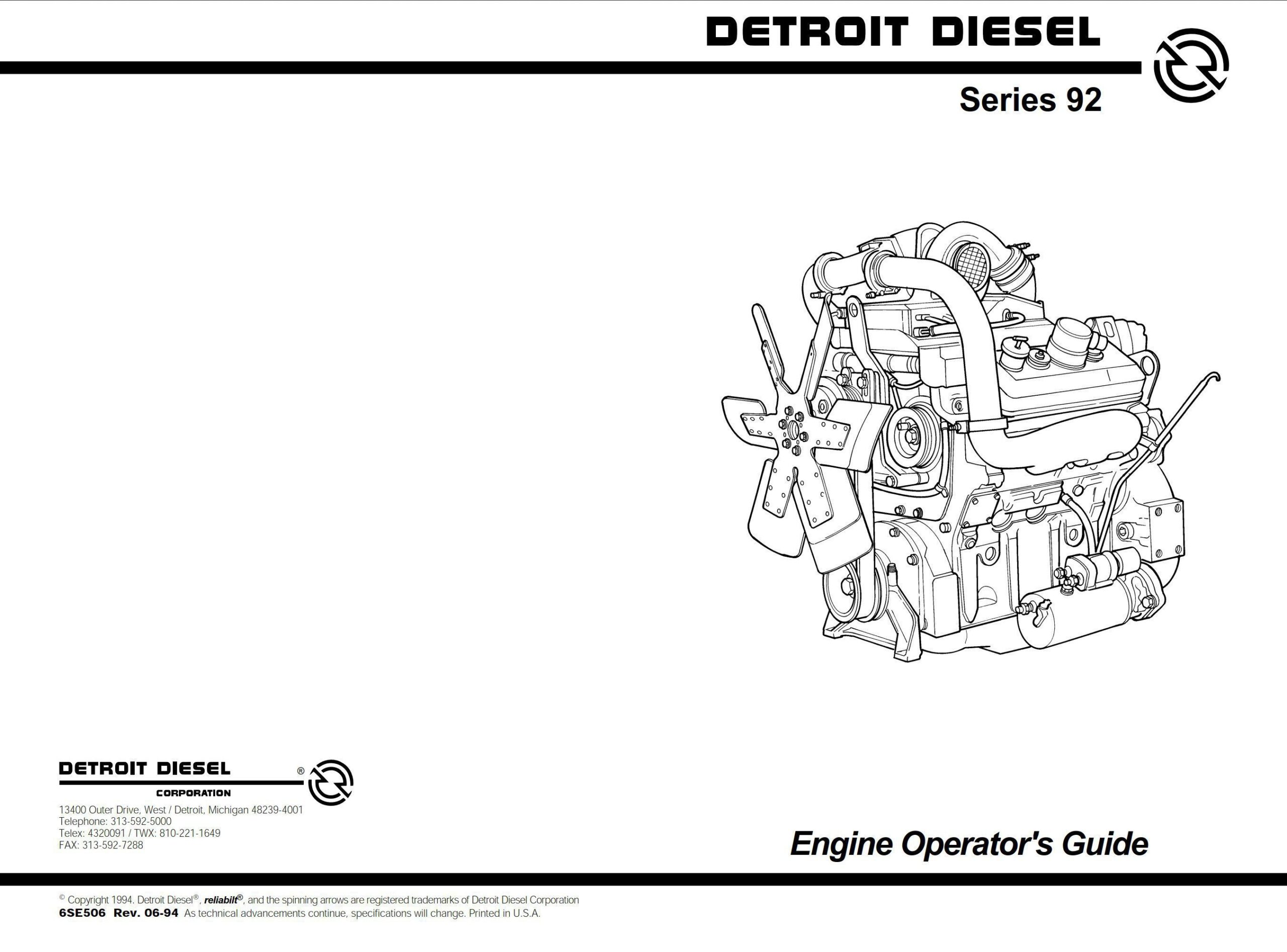 detroit diesel series 92 engine operators guide