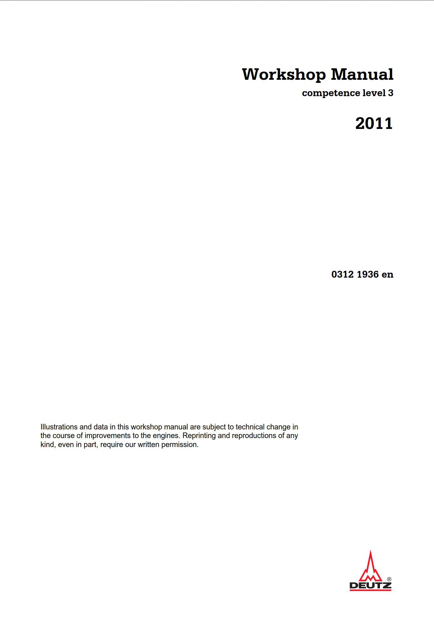 deutz 0312 1936 2011 workshop manual