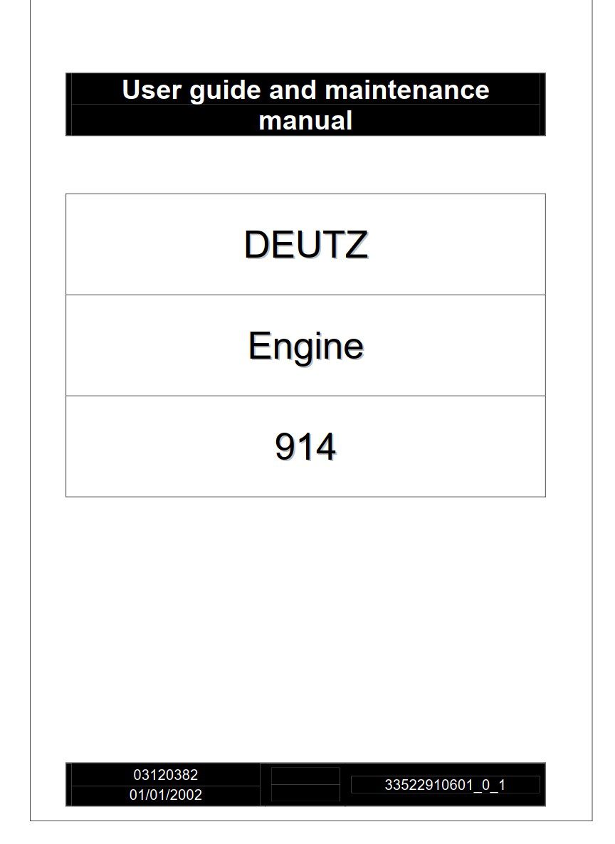 deutz engine 914 operation manual