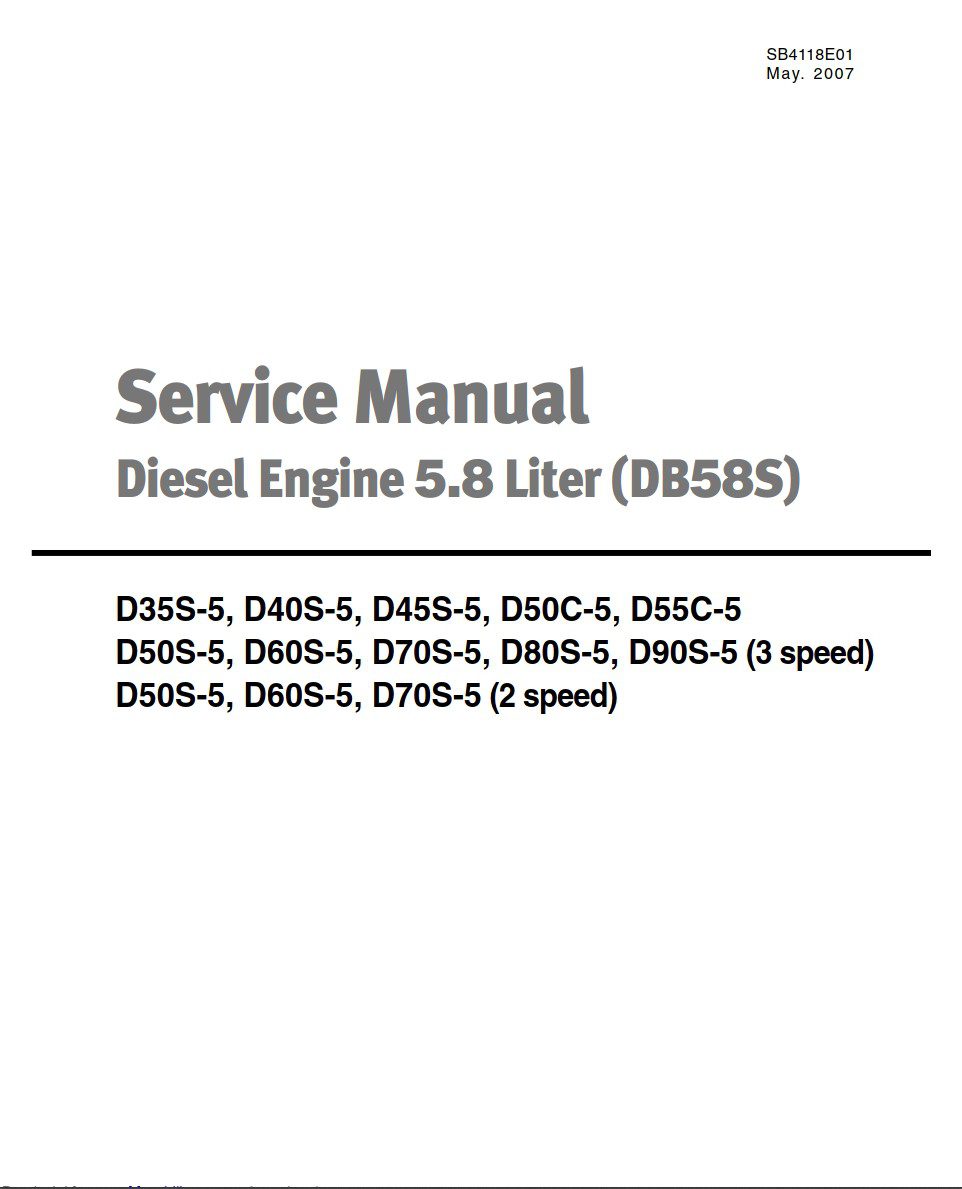 doosan 5.8 liter (db58s) diesel engine service manual