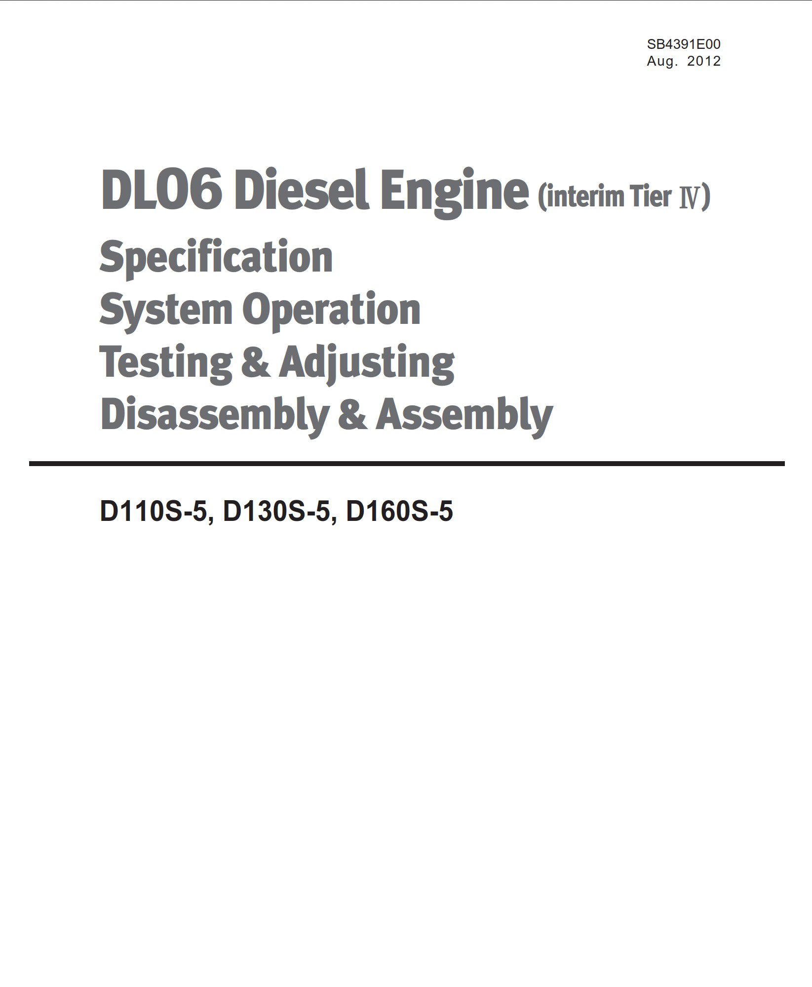 doosan dl06, d110s 5, d130s 5, d160s 5, dl06k operation manual