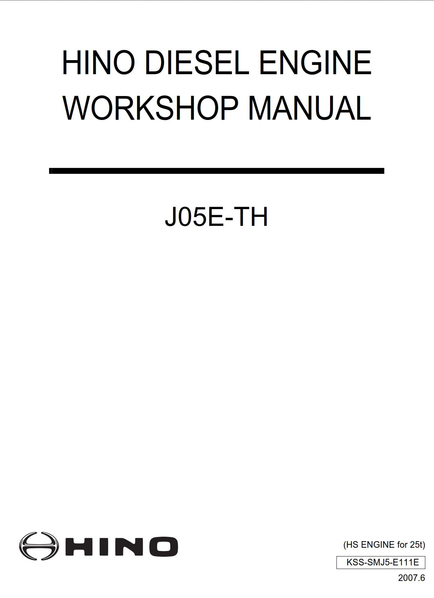 hino j05e th workshop manual