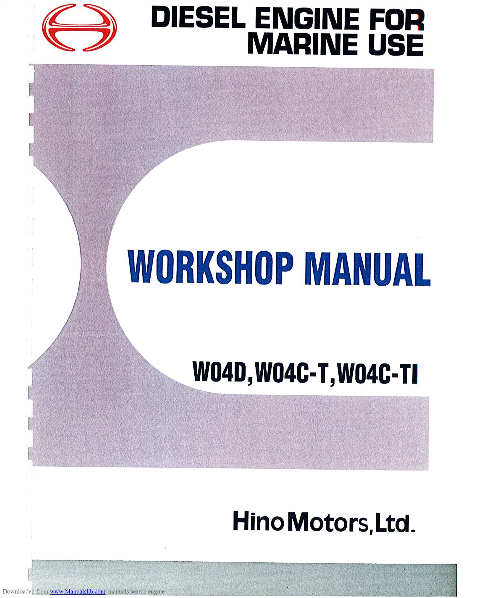 hino motors w04c t workshop manual