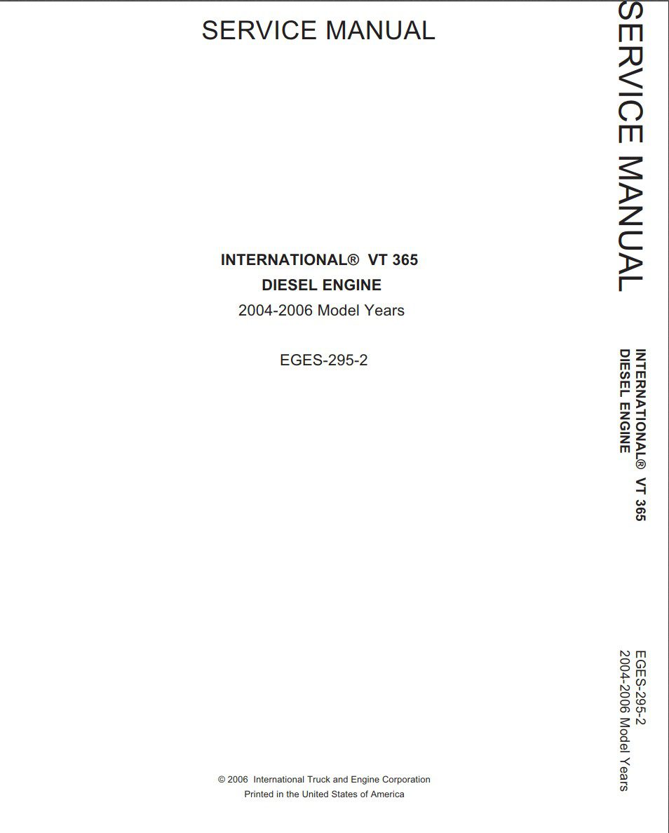 international vt 365 diesel engine service manual