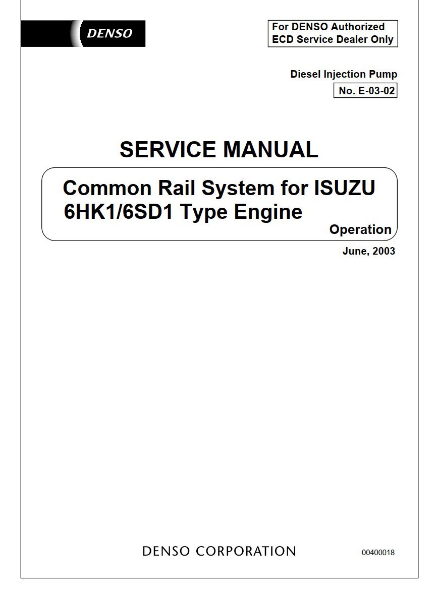 isuzu 6hk1, 6sd1 type engine service manual