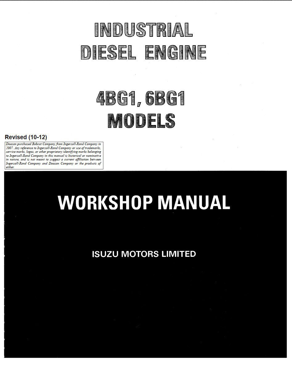 isuzu a 4bg1, a 4bg1t, a 6bg1, a 6bg1t workshop manual
