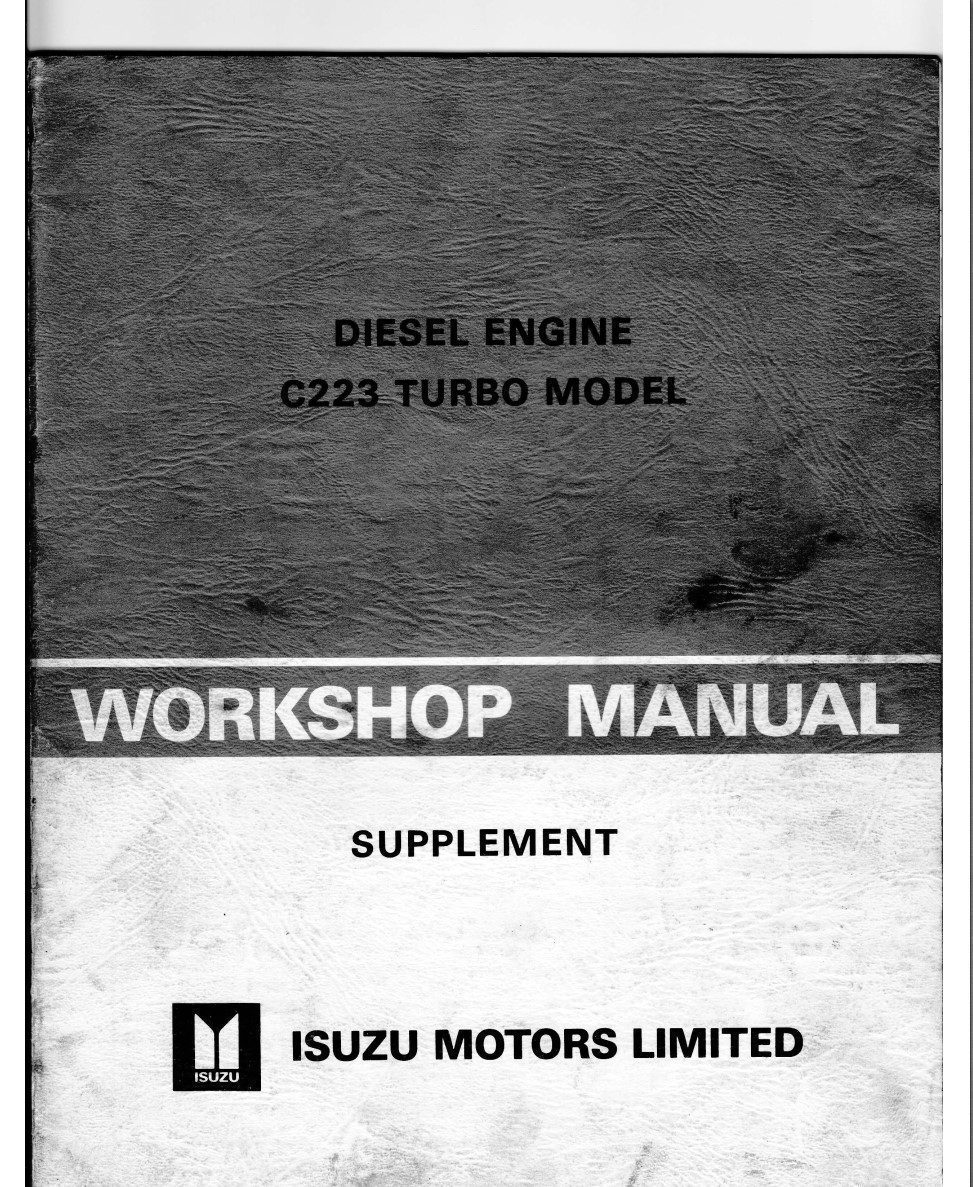 Isuzu C223 Turbo Diesel Engine Manual Supplement