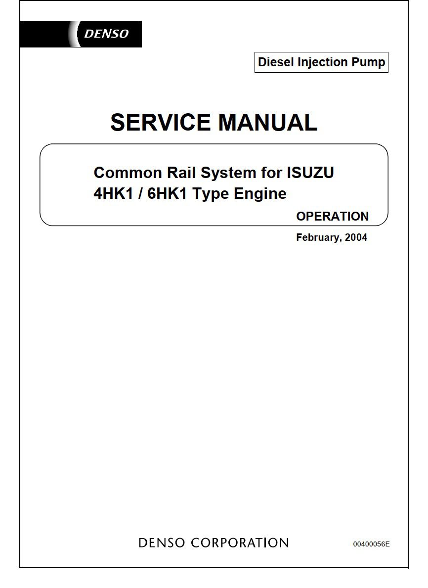 isuzu common rail system for 4hk1 6hk1 type engine service manual