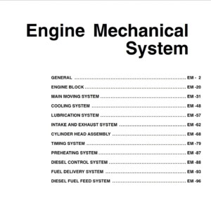 kia k2500 service manual – engine mechanical system