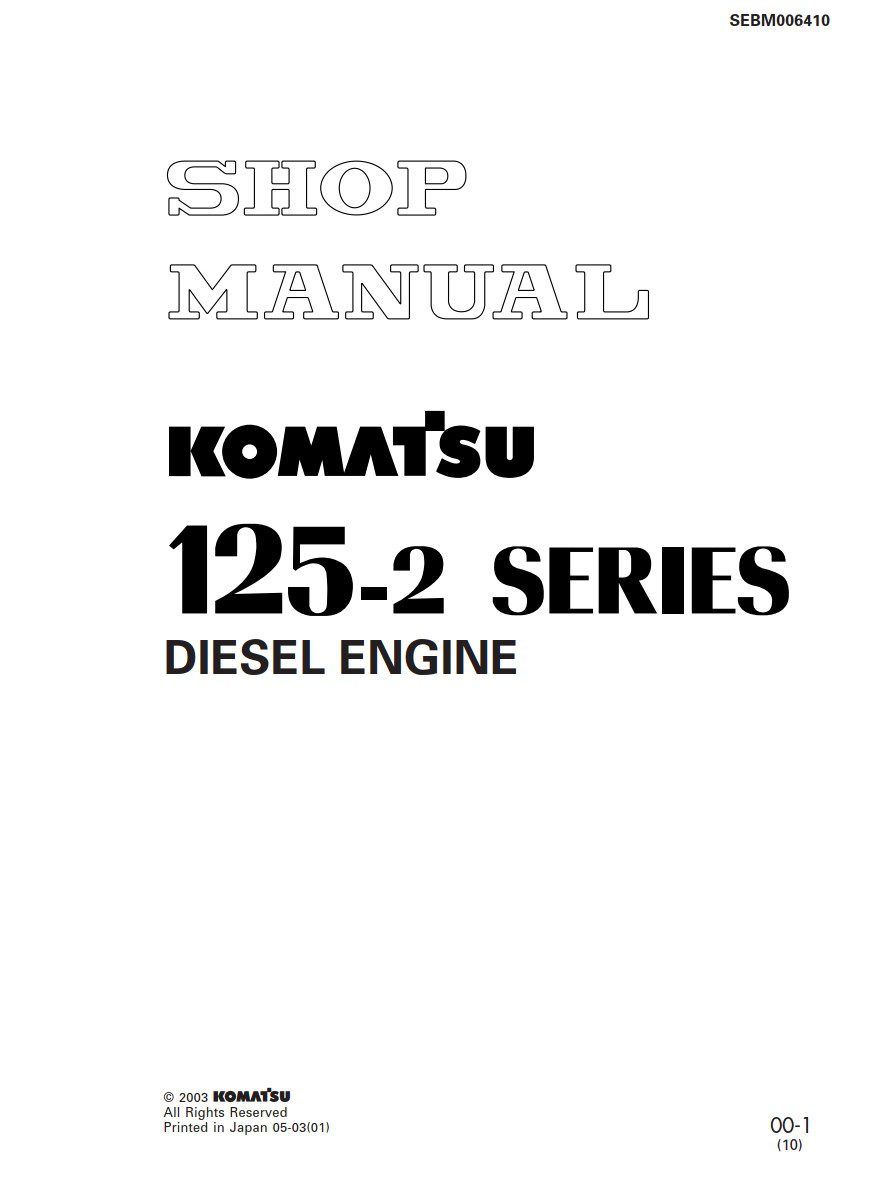 komatsu 125 2 series diesel engine shop manual