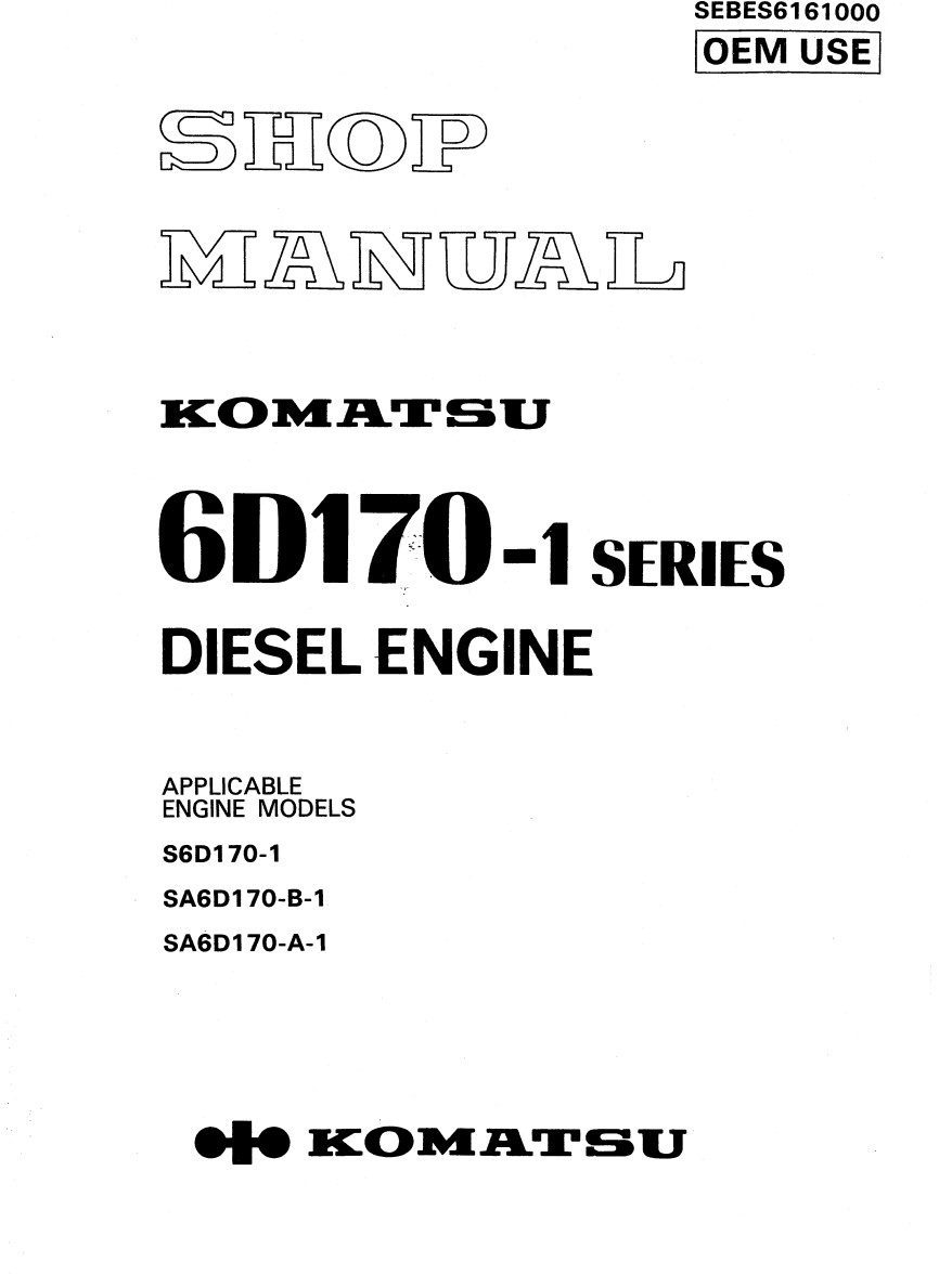 komatsu 6d170 1 series diesel engine shop manual