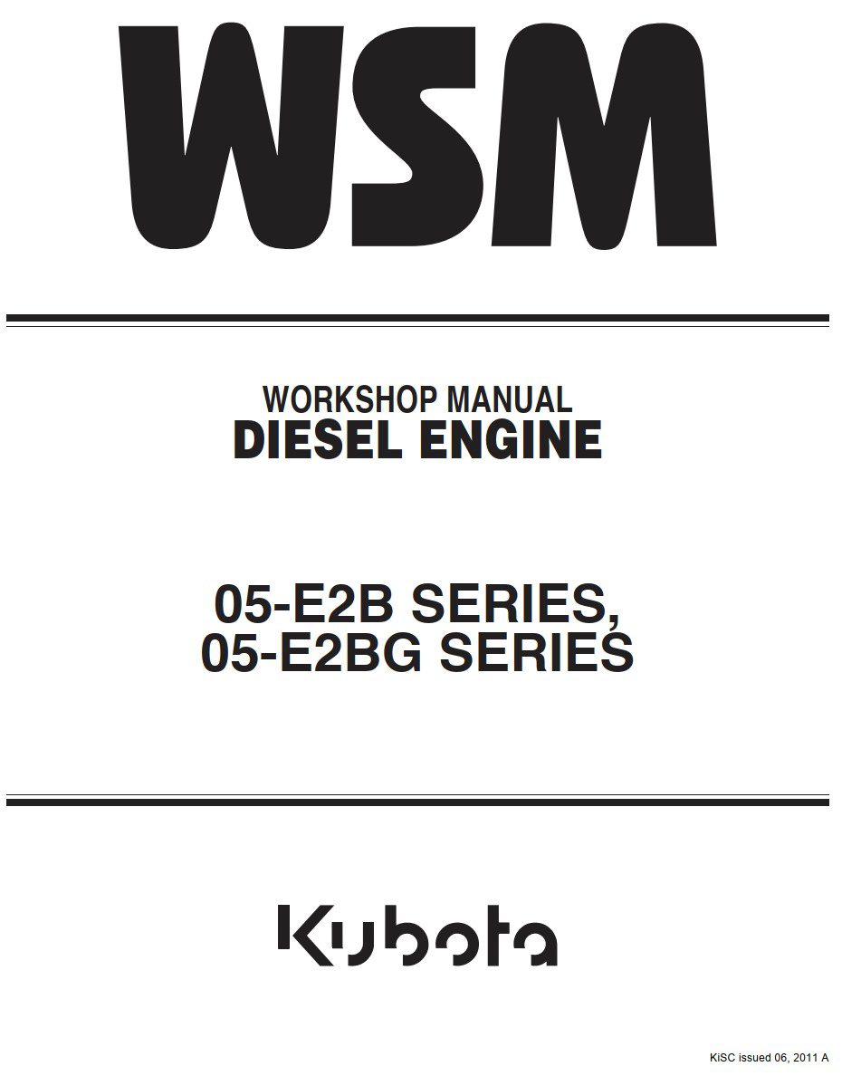 kubota 05 e2b g series diesel engine workshop manual