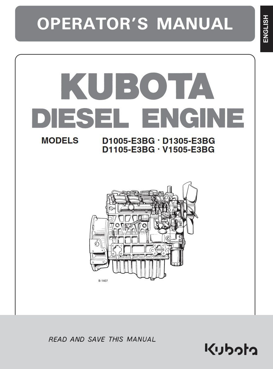 kubota d1005 e3bg d1305 e3bg d1105 e3bg v1505 e3bg diesel engine operator’s manua