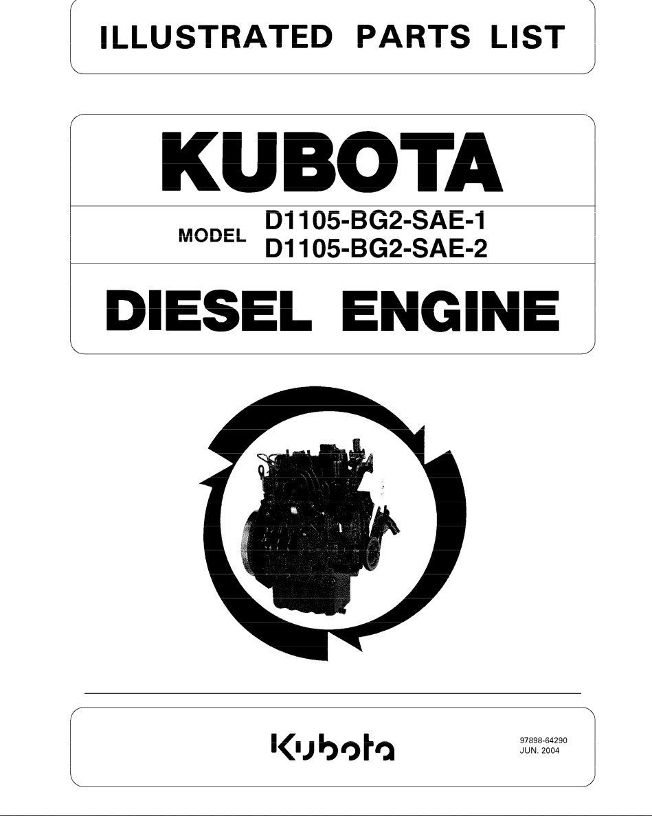 kubota dl 105 bg2 sae 1 2 diesel engine workshop manual