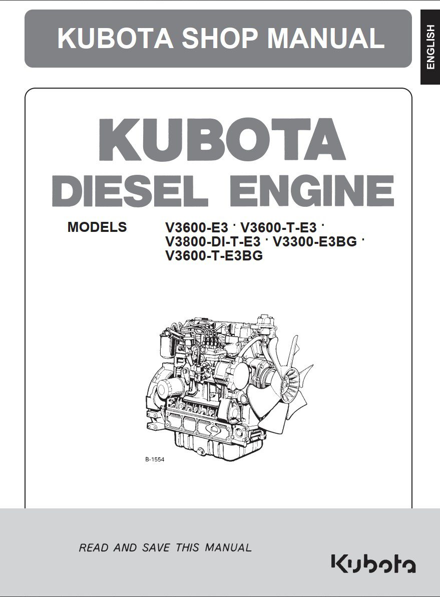 kubota v3600 e3, v3600 t e3, v3800 di t e3, v3300 e3bg, v3600 t e3bg diesel engine operator manual
