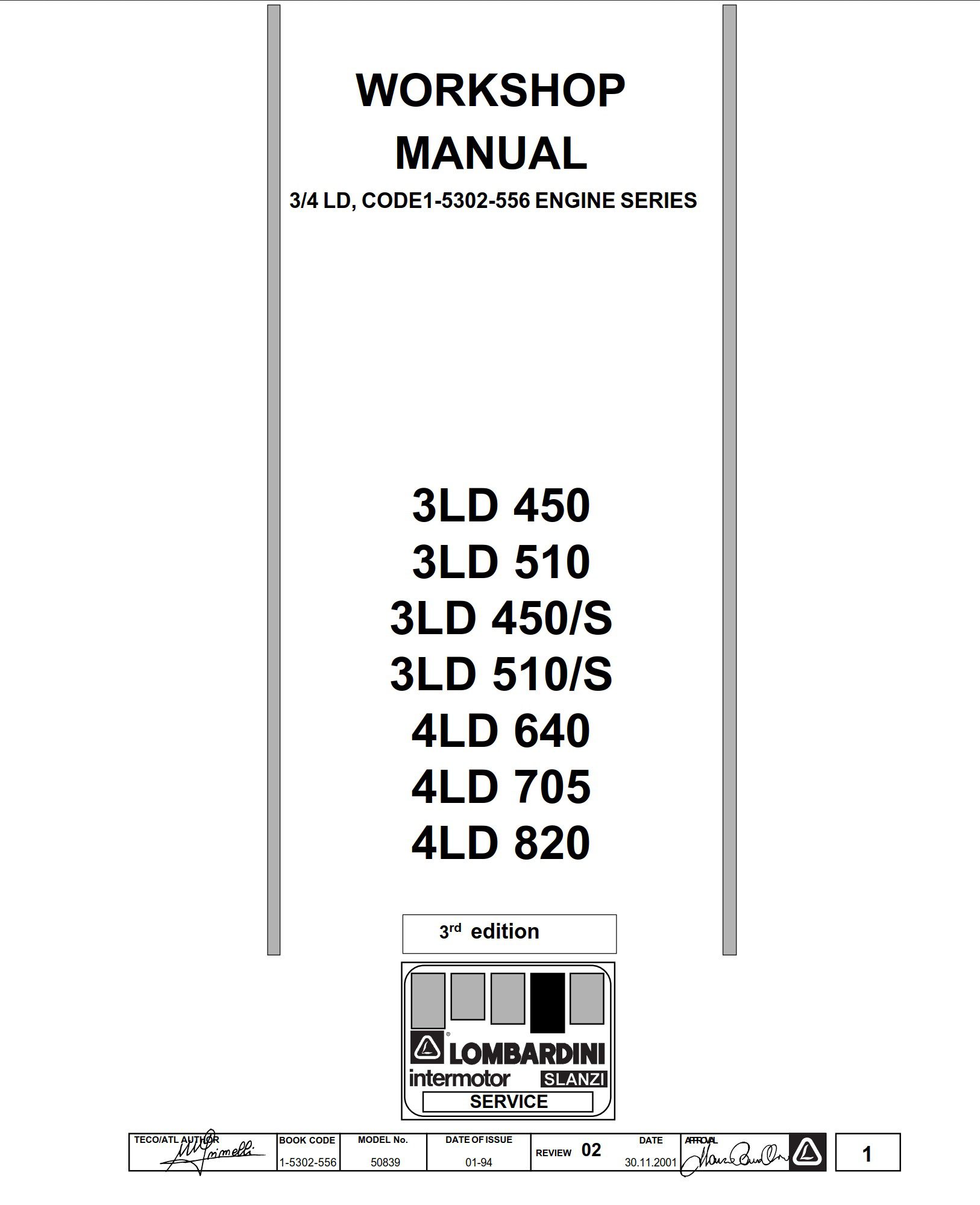 lombardini 3ld 450, 3ld 510, 3ld 451, 3ld 451 s, 4ld 705, 4ld 640, 4ld 820, 3ld 510 s workshop manual