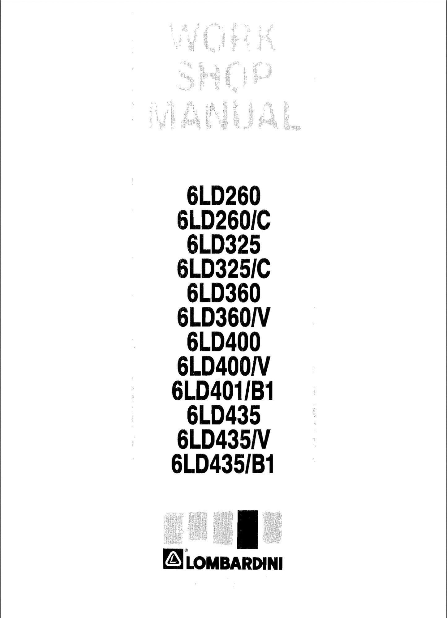 lombardini 6ld series workshop manual