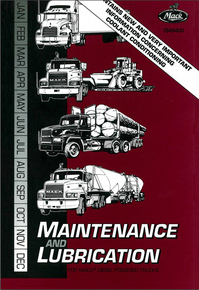 mack diesel powered trucks maintenance and lubrication manual 1999
