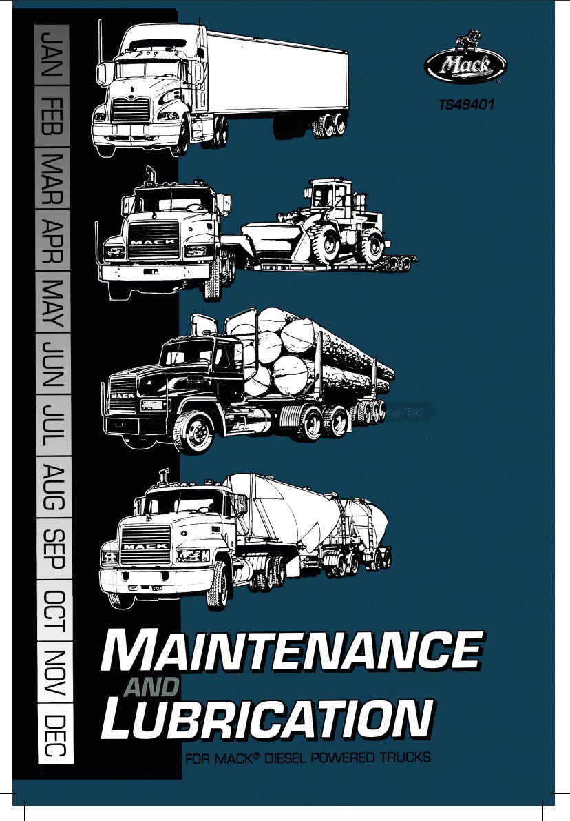 mack diesel powered trucks maintenance and lubrication manual 2001