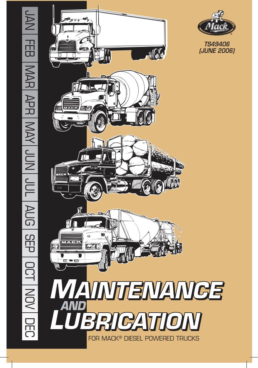 mack diesel powered trucks maintenance and lubrication manual 2006