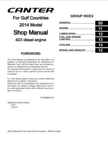 mitsubishi fuso canter 4d3 diesel engine workshop manual