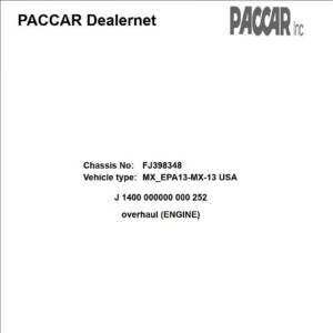 paccar mx 13 epa13 overhaul service manual
