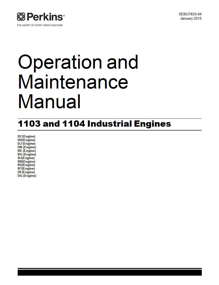 perkins 1103 and 1104 industrial engine service manual