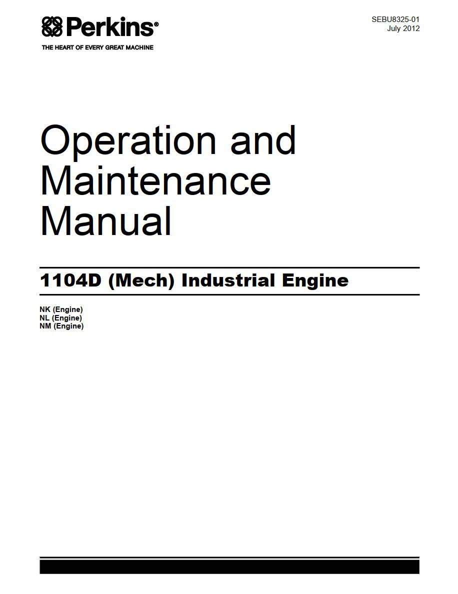 perkins 1104d (mech) industrial engine service manual