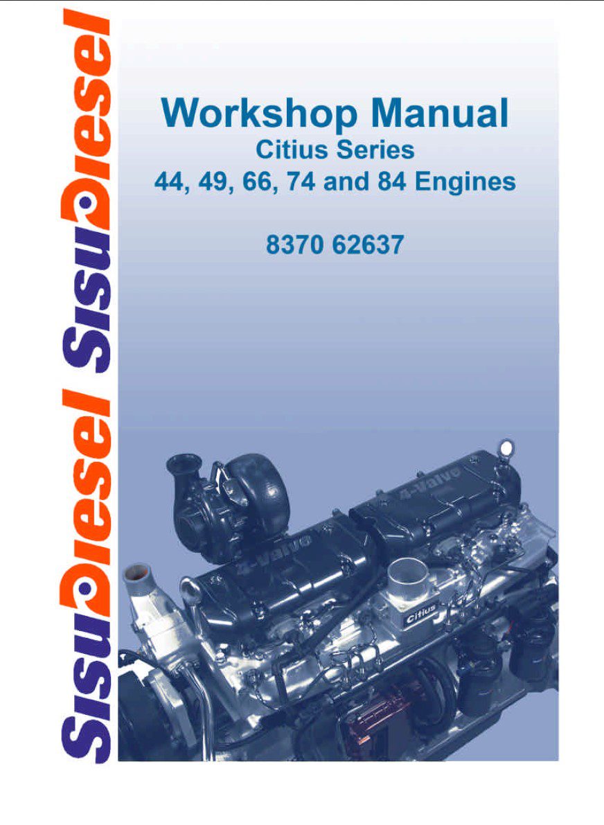sisu diesel 44, 49, 66, 74 and 84 citus series workshop manual