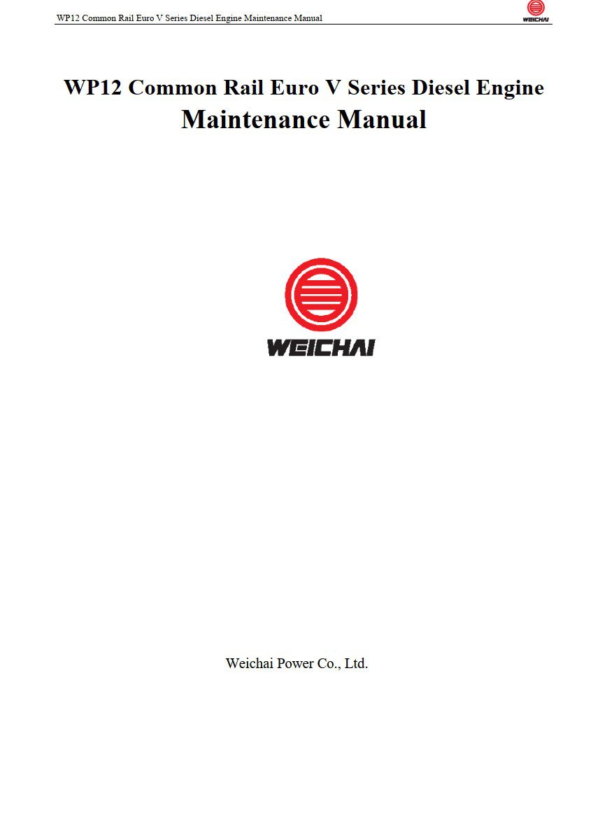 weichai wp12 engine maintenance manual