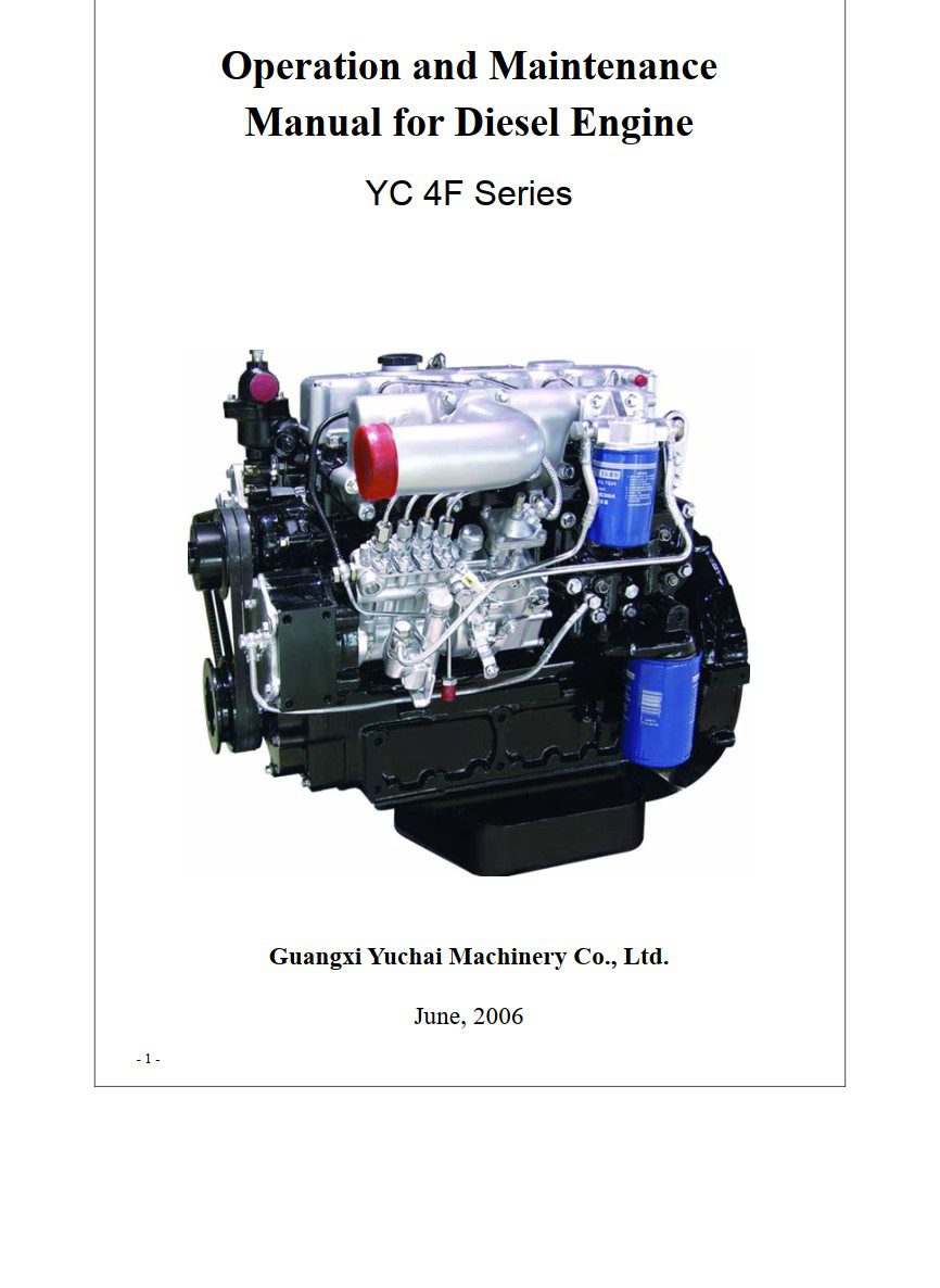 yuchai yc 4f series – operation and maintenance manual for diesel engine