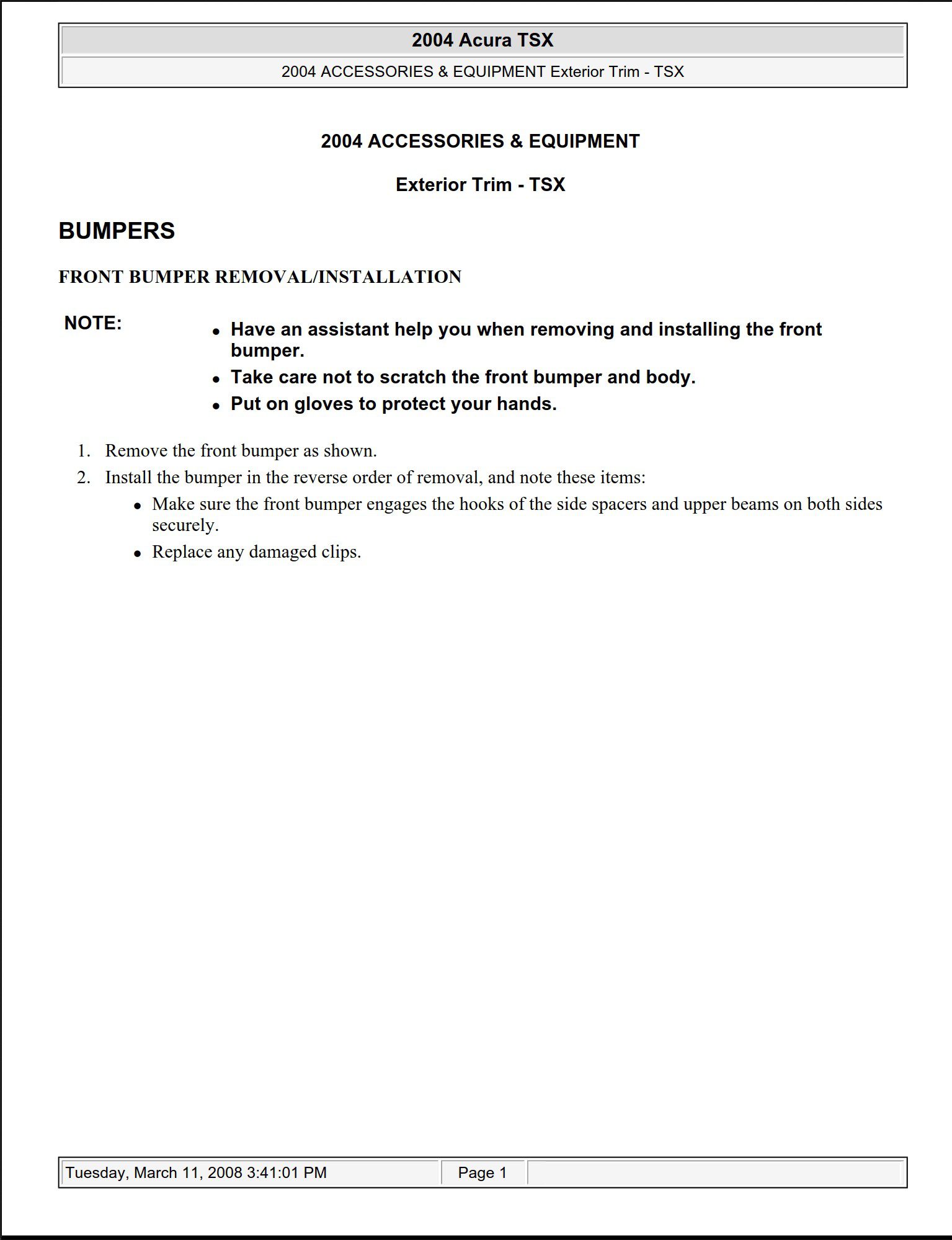 2004 acura tsx workshop manual