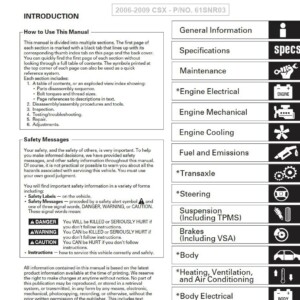 2007 acura csx service repair manual