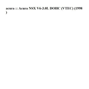 acura nsx 1998 3.0l dohc vtec workshop manual
