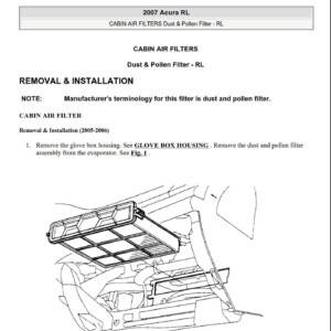 acura rl 2005 2008 workshop manual