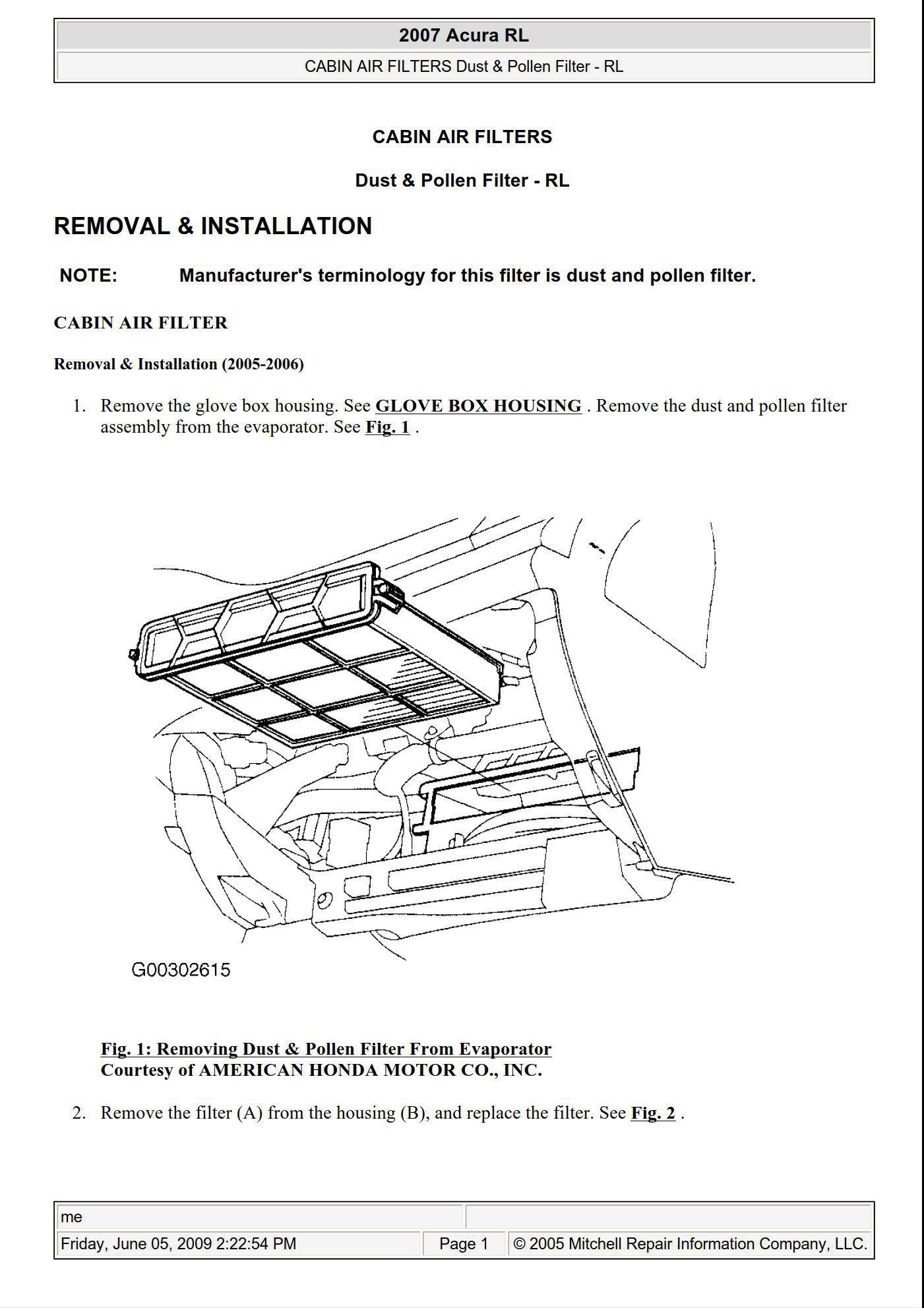 acura rl 2005 2008 workshop manual