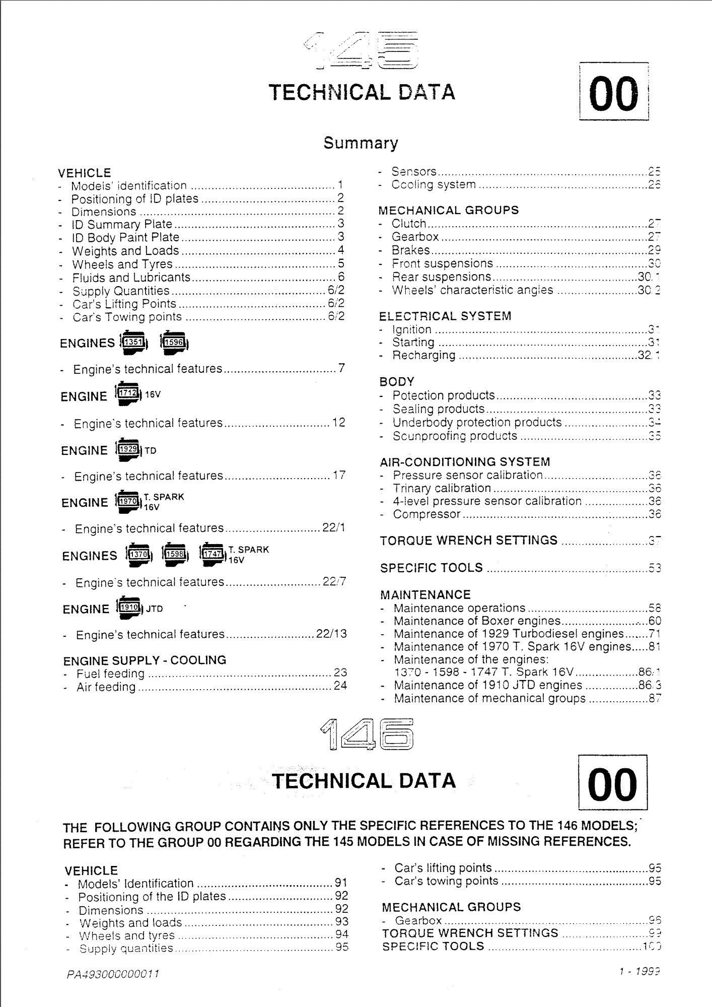 alfa romeo 145 volume 1 workshop manual