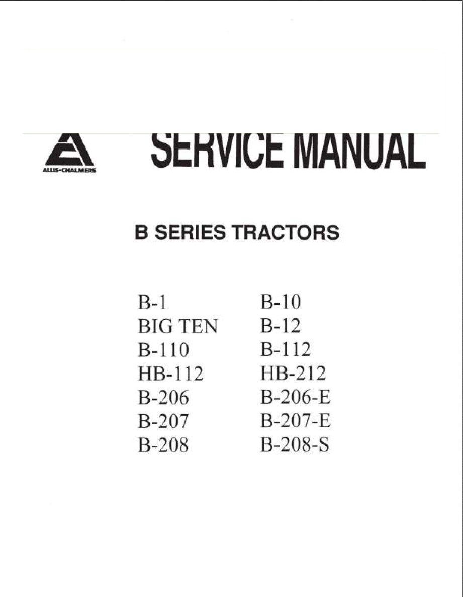 allis chalmers b series tractor service manual