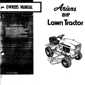 ariens 8 hp lawn tractor owners manual