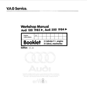 audi 100 1983 200 1984 wordshop manual