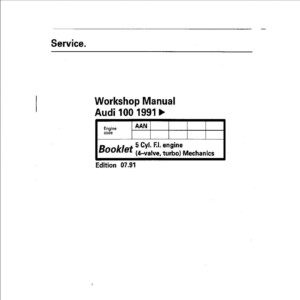 audi 100 1991 workshop manual