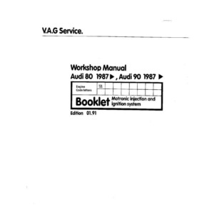 audi 80 1987 workshop manual