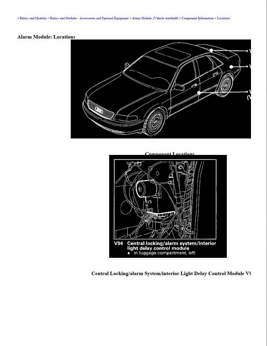 audi a8l 2002 quattro sedan 4.2l workshop manual