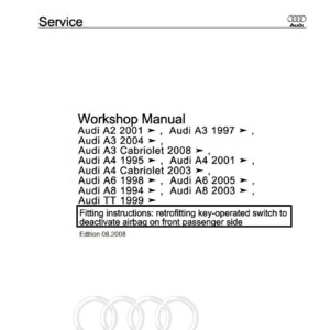 audi tt 1999 workshop manuals
