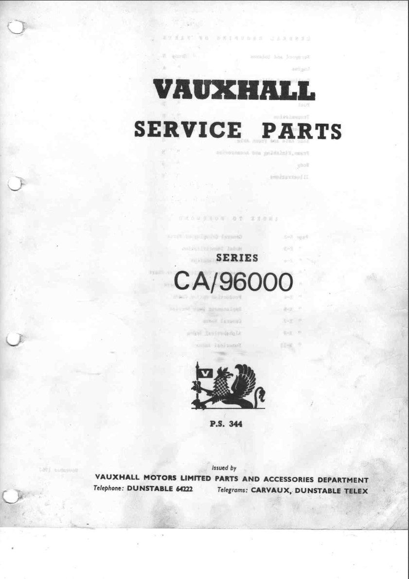 bedford ca parts catalogue 1967 edition