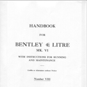 bentley 4.25 l mk6 1931 service manual