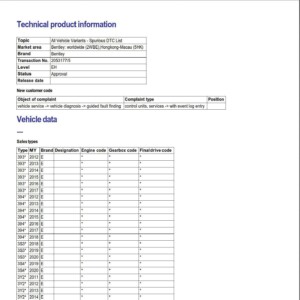 bentley fault codes dtc