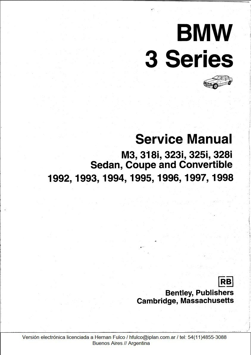 bmw 3 series 1992 1998 info service manual